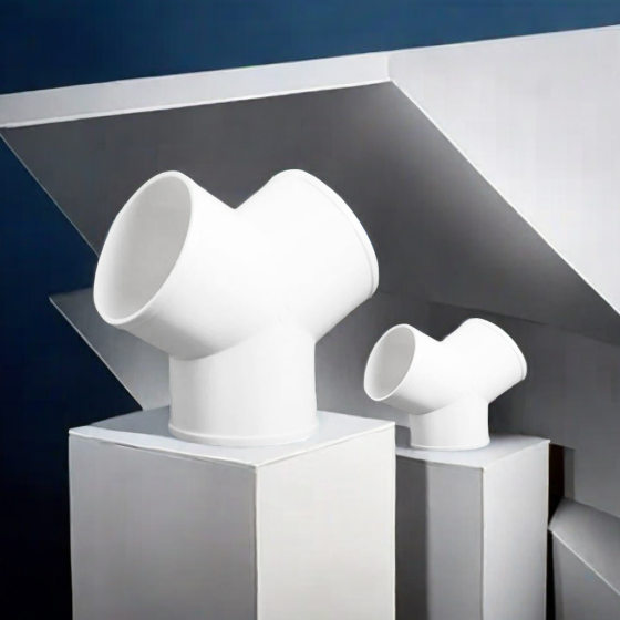 Y-type three-way joint new fan port three-way joint ventilation pipe PVC joint