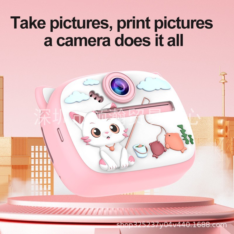 2025年新型子供用プリントカメラ、高画質デジタルデュアルカメラ、動画撮影可能、子供用ポラロイドカメラ、ポータブル|undefined