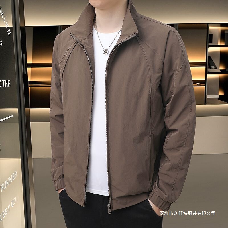 Spring and Autumn Men's Jacket Versatile New Casual Coat Men's 2025 Trendy Brand Workwear Stand Collar Trendy Loose Top Men's