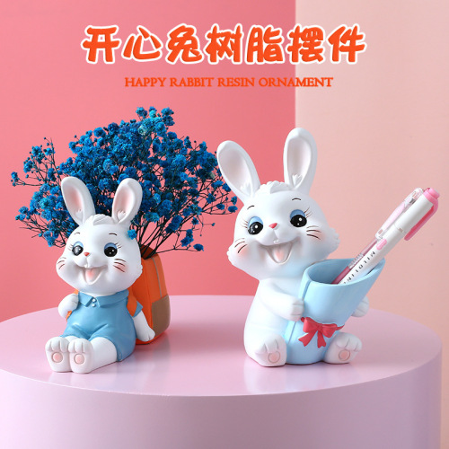New cute rabbit doll living room home TV cabinet wine cabinet decoration crafts resin ornaments creative gifts
