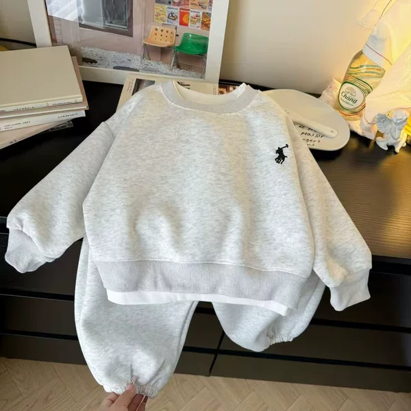 Children's Sweatshirt Set 2026 Autumn New Korean Style Casual Big Kids Spring Sports Children's Clothing Wholesale