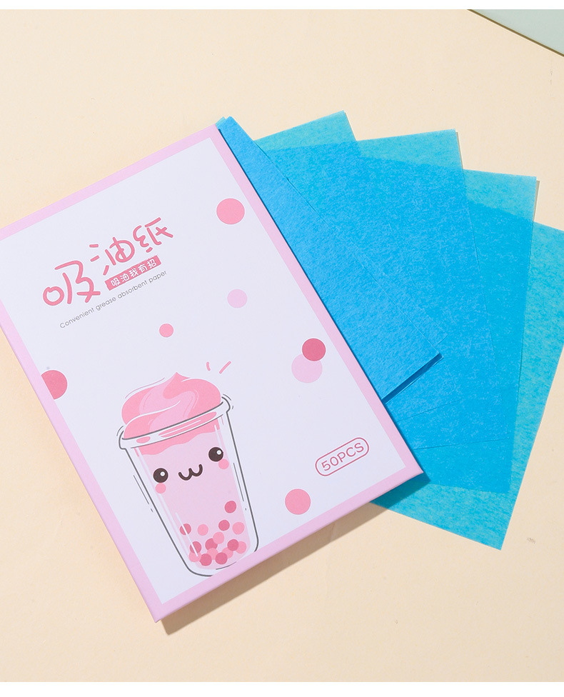 LMLTOP Portable Oil-absorbing Paper 50 pieces, refreshing oil-removing face paper, carefully selected original wood pulp blue film oil-absorbing face paper undefined