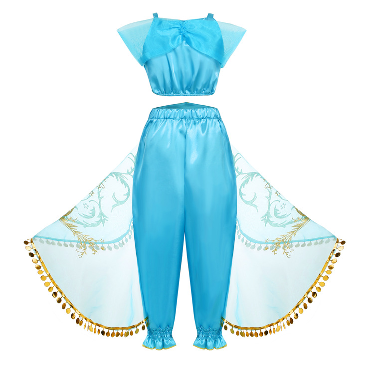 20223 Comercio exterior chica Aladdin Cosplay jazmín princesa de dos piezas ropa de rendimiento una generación