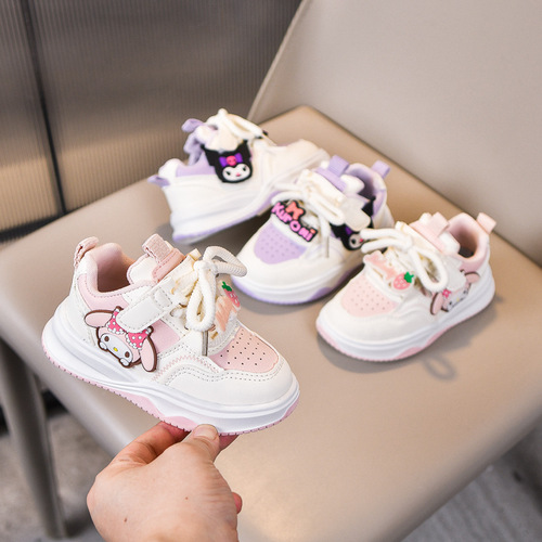 Children's Spring Fashion Cute Rabbit White Sneakers for Girls, Versatile Soft Sole Shoes for Kids