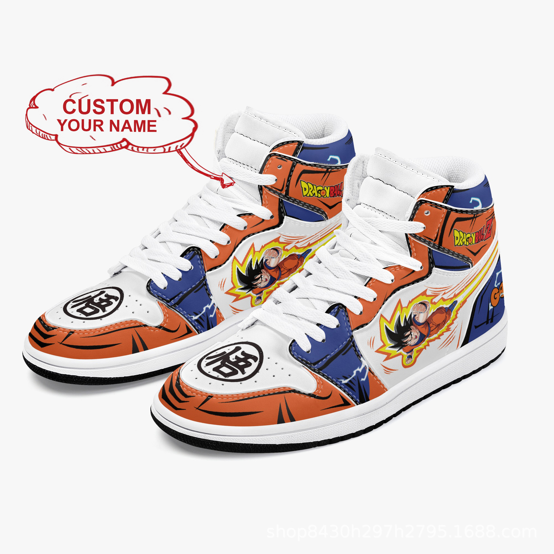 跨境爆款运动鞋3D印花高帮板鞋学生运动休闲鞋来图定 制一件代发