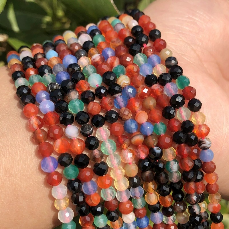 Diameter 3mm, Diameter 4mm Jewelry Making Size 1 Strand Diameter 3mm Diameter 4mm Natural Stone Agate Tiger Eye Geometric Jewelry Accessories Beads