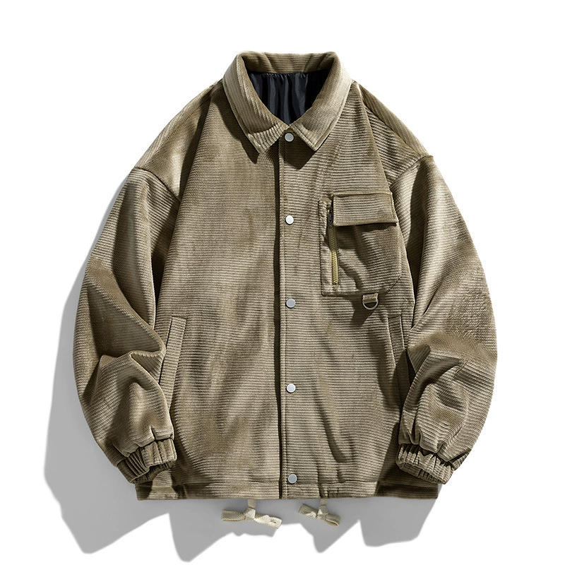 Autumn solid trend retro jacket, loose fit