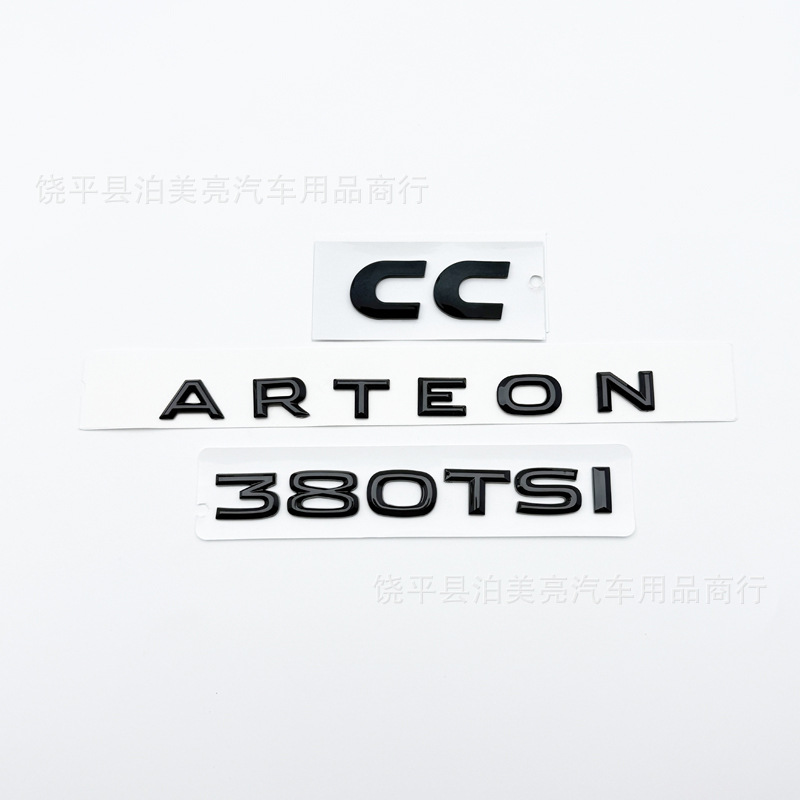 Suitable for New and Old Volkswagen Cc Black Car Logo Modification 380Tsi Rear Tail Logo Arteon Letter Logo Displacement Sticker