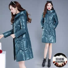 免洗加厚羽绒服女中长款冬季新款韩版宽松保暖轻薄妈妈外套潮