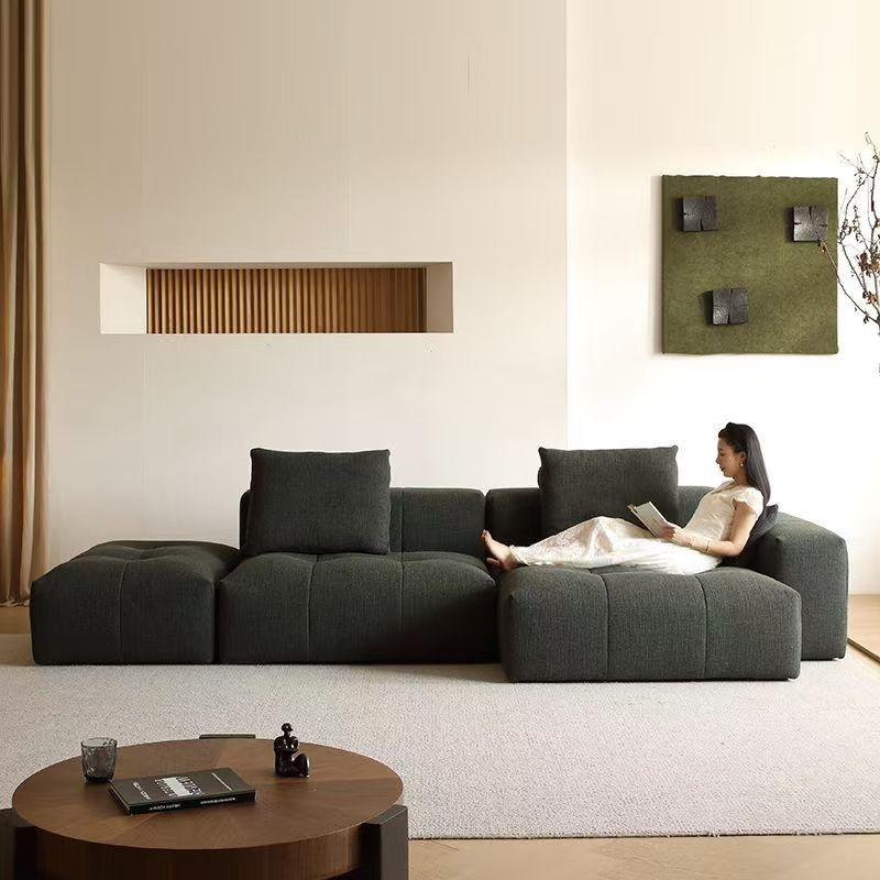 Pixel Sofa High-End Cotton and Linen Black Fabric Sofa Italian Minimalist Module Combination Modern Living Room Corner Sofa