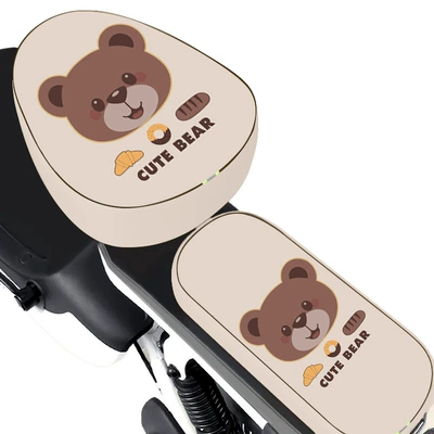 Electric Bicycle Cartoon Protective Cover, Electric car cushion - waterproof-bear-front-seat-cover-rear-seat-cover