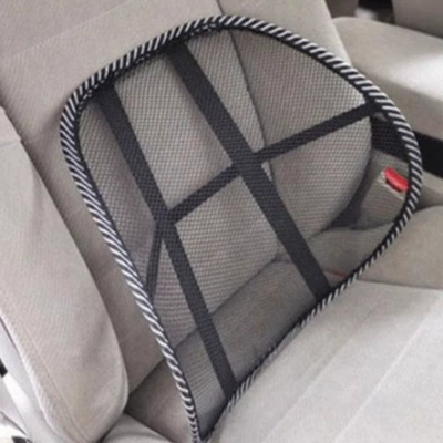 Car Lumbar Support Summer Seat Ice Silk Breathable Lumbar Support Massage Cushion Backrest Office Waist Cushion Car Supplies (Waist support) - 1-black-mesh-basic-model-breathable-lumbar-support-with-adjustable-curvature