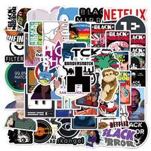50张新款电视剧黑镜涂鸦贴纸行李箱笔记本电脑吉他水杯防水贴画