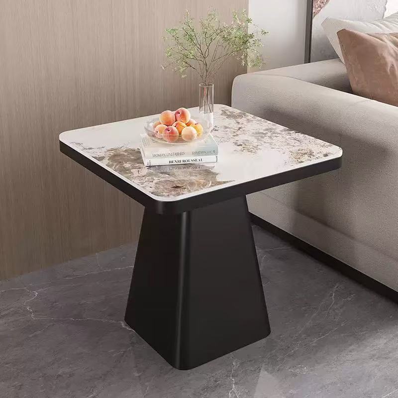 Italian Light Luxury Hotel Guest Room Sofa Side Table Balcony Small Table Bedroom Bedside Square Slate Small Coffee Table