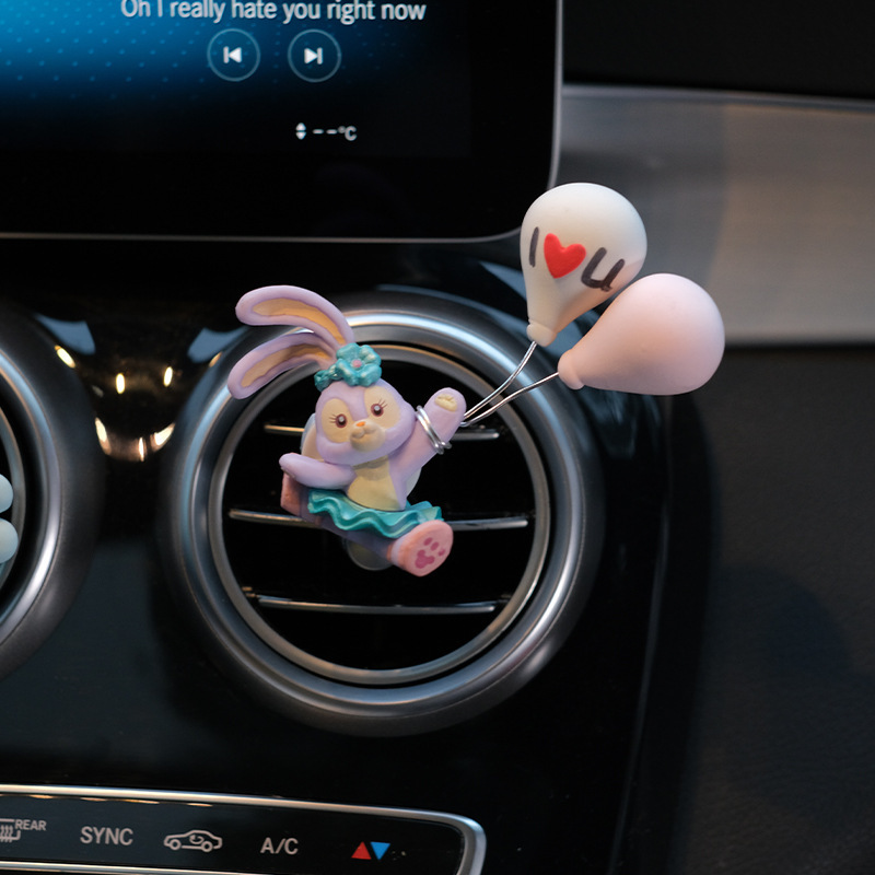 Clip de perfume de automóvil aire acondicionado de automóvil salida de aire fragante creativa adorable artículos de decoración de automóviles para mujeres