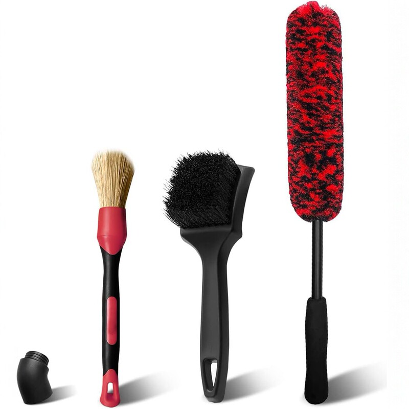 4-piece car wheel brush set, anti-scratch ultra-fine fiber deep tire cleaning brush, detail brush cleaning set