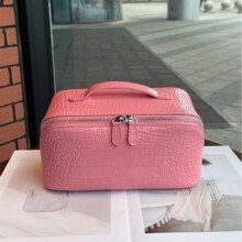柒牛跨境大容量分区便捷高级感化妆包鳄鱼纹手提旅行洗漱收纳包