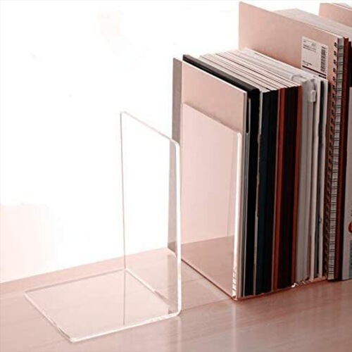 Cross-border supply of transparent acrylic bookstands for student desktop storage wholesale partitions, bookends and bookends
