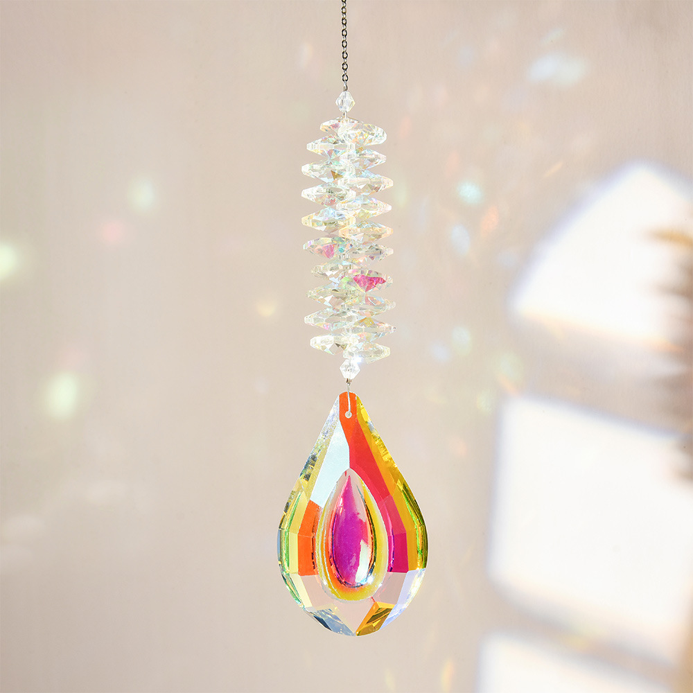 Amazon ins fuente suncatcher colorido AB nueva pipa colgante de cristal Sun Catcher