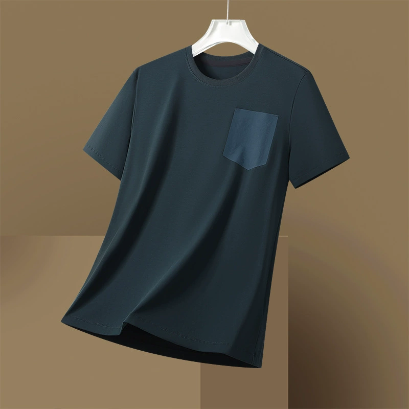 Летняя популярная трансграничная основная акция, мужская спортивная быстросохнущая футболка с короткими рукавами, ультратонкая дышащая свободная повседневная футболка, которую можно носить двумя способами.