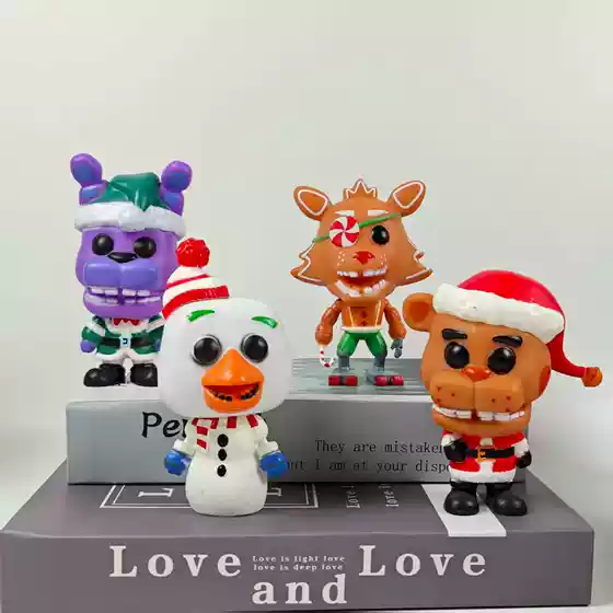 Cross-Border Popular Spot Gingerbread Fox Brown Bear Christmas Limited Hand Model Cartoon Doll Ornaments Wholesale Dropshipping