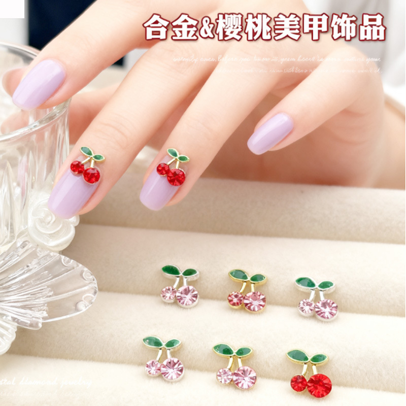 Red Cherry joyas de uñas accesorios de decoración de uñas para usar joyas de uñas DIY joyas de uñas al por mayor