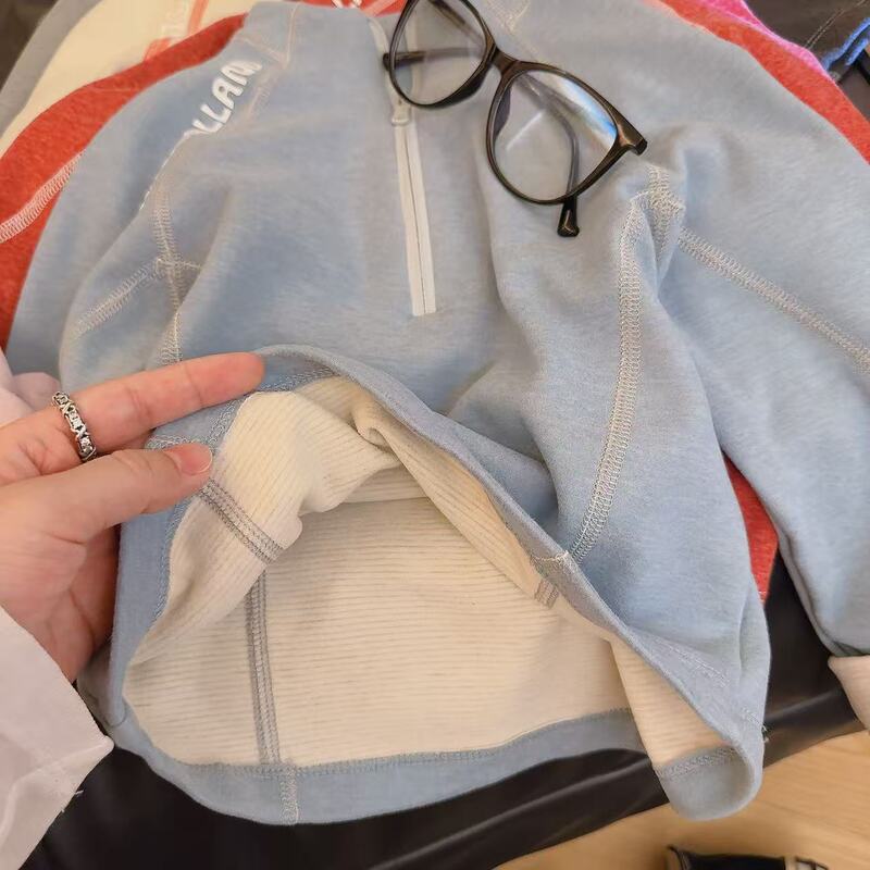秋季新款儿童高领半拉链卫衣女童修身上衣保暖打底衫男童时尚外套|undefined
