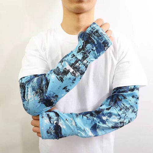 Sun protection sleeve for men, summer breathable camo fishing gloves, driving, anti-ultraviolet thin outdoor sports ice sleeves