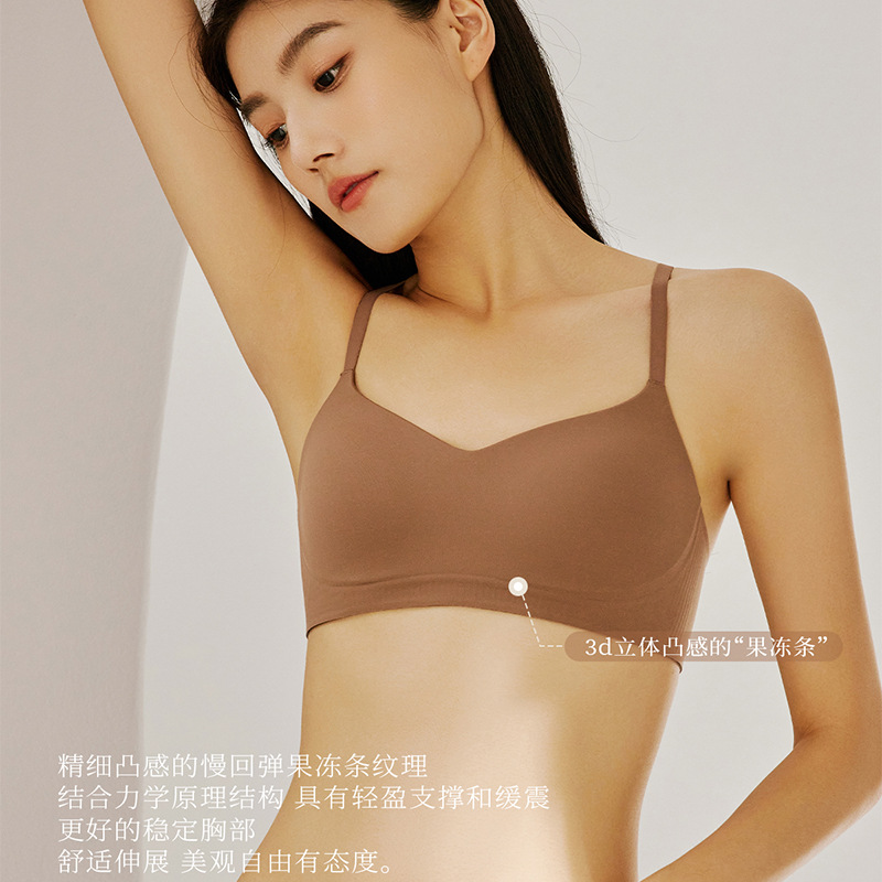 Seamless Thin Cup Wireless Comfortable Bra for Small Bust, Push-Up, Side Support, Anti-Sagging Bra 2493