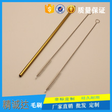 硅胶奶瓶吸管刷清洁软管清洗刷圆形工厂批发软毛pp环保刷头