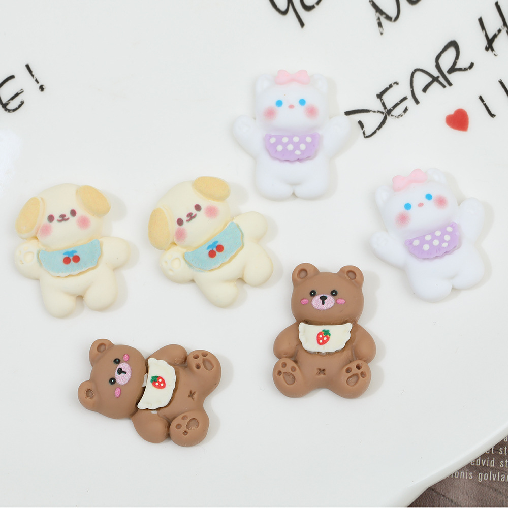 Dibujos Animados bellyband oso resina accesorios crema pegamento cachorro teléfono caso DIY horquilla accesorios de pelo material hecho a mano al por mayor