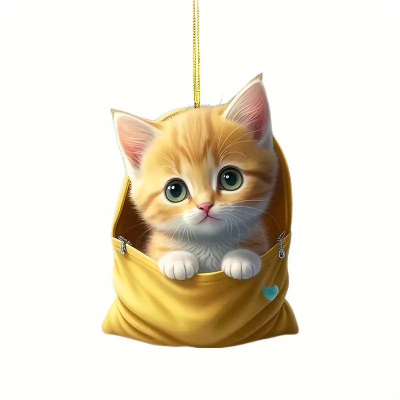 Nuevo estilo transfronterizo 2D lindo gato animal decoración acrílico pequeño colgante decoración del hogar