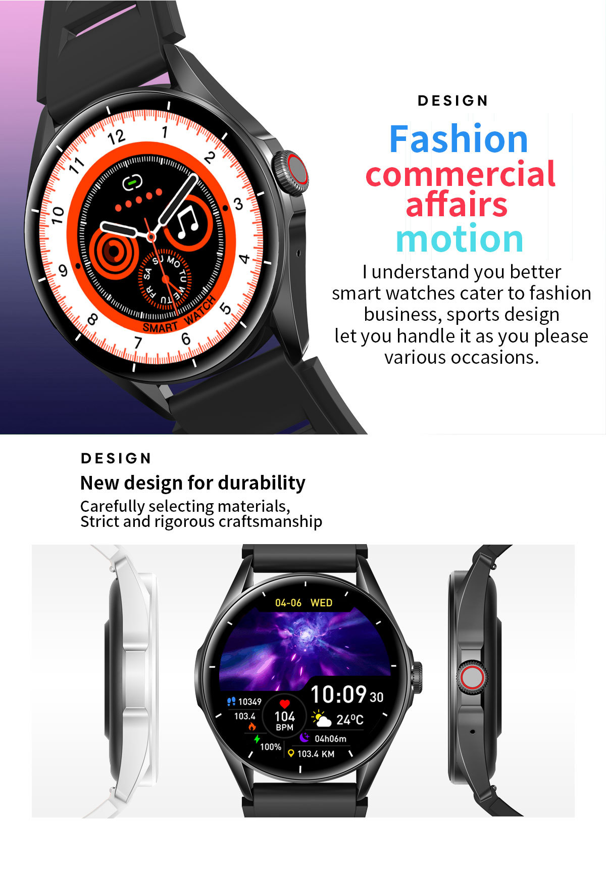 L61D smartwatch 1,43 pouces Bluetooth parler fréquence cardiaque sang_voghion.com