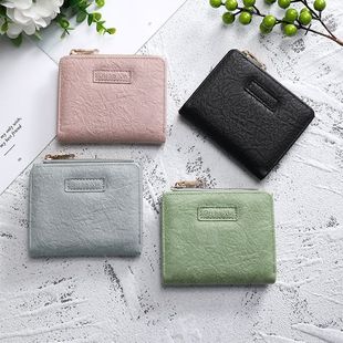 Hot-selling Retro Small Wallet Women's Solid Color Short Student Wallet European and American Small Fresh Folding Simple Artistic Buckle