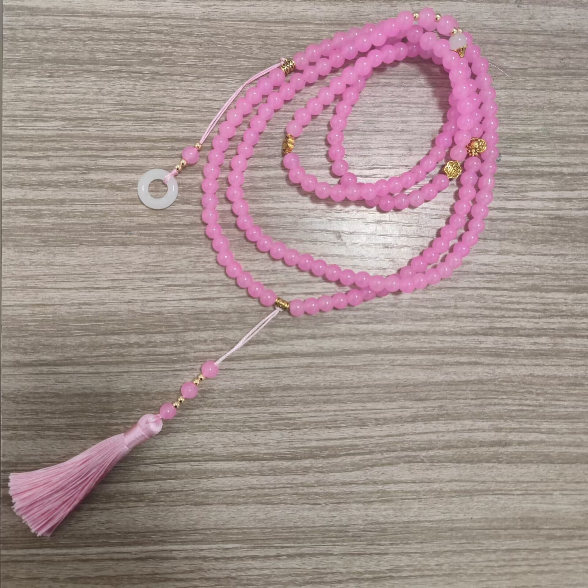 Collar de borla rosa oscuro-130 mensajero