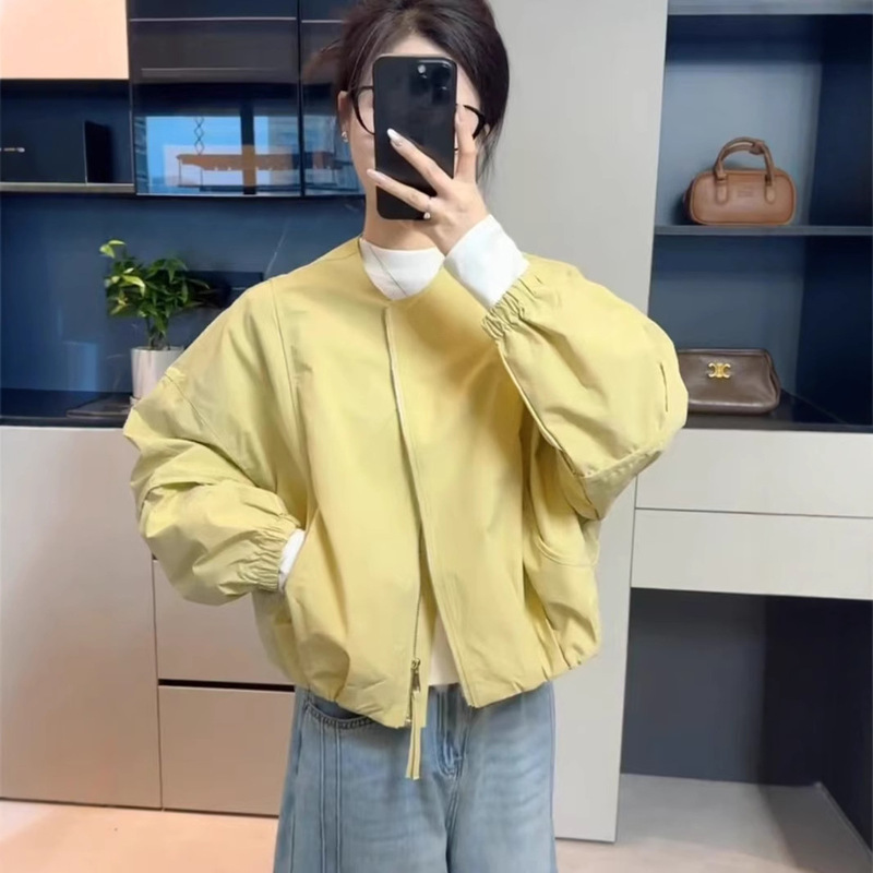 Baseball Suit Coat Women's Spring 2025 New Explosions Casual Loose Round Neck High-end Sense Small Jacket Top