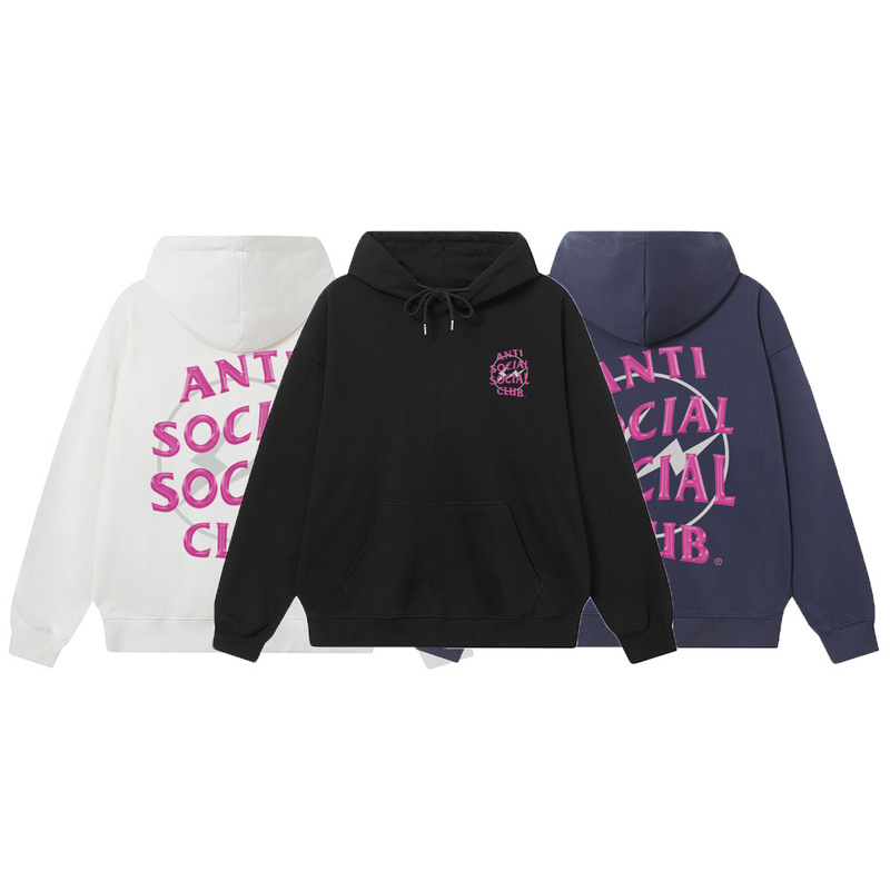 Cross-Border European and American Trendy Brand Assc Co-Branded Fujiwara Hiroshi Rose Red Lightning Print Hooded Sweatshirt Men's and Women's Tops Cross-Border European and American Trendy Brand Assc Co-Branded Fujiwara Hiroshi Rose Red Lightning Print Hooded Sweatshirt Men's and Women's Tops
