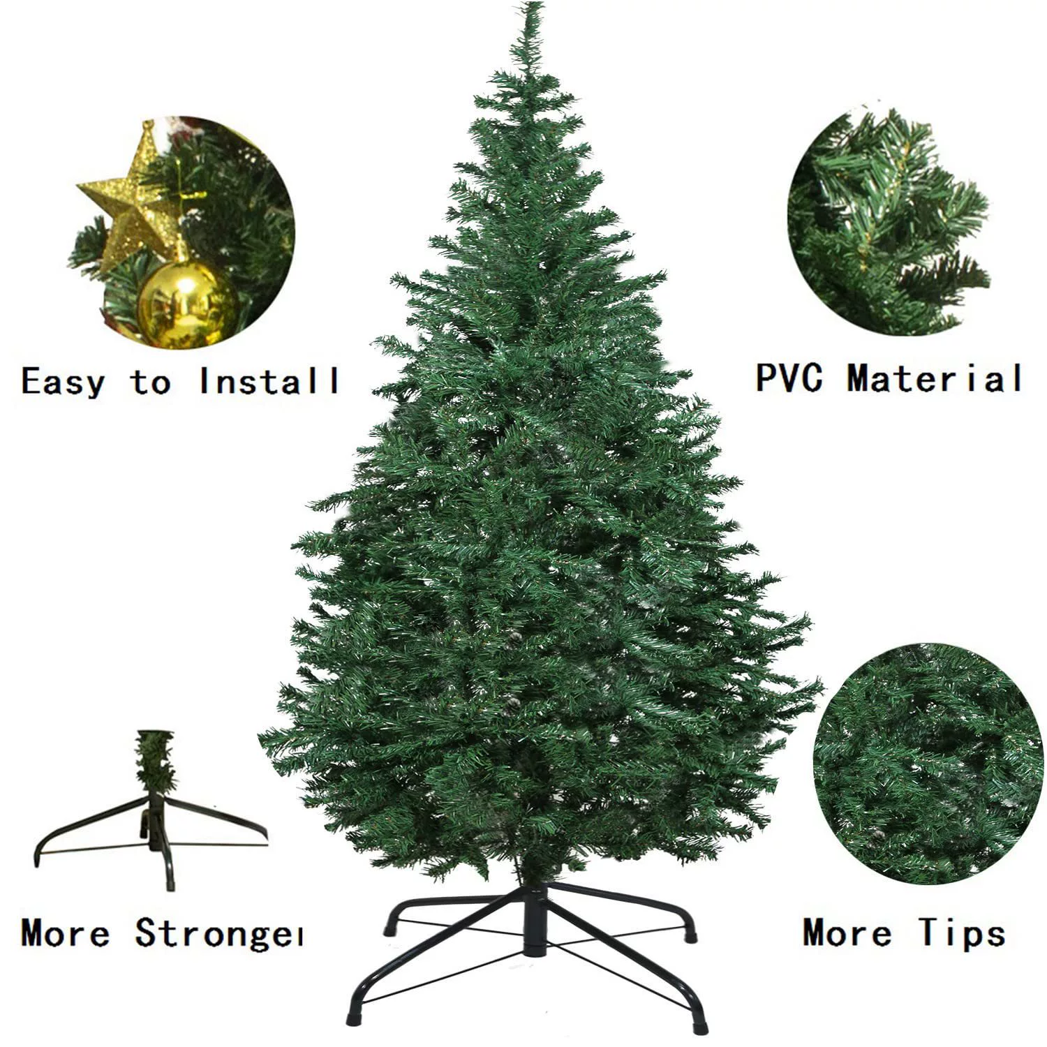 Artificial Christmas tree, customizable PVC/PE/PET mix, 3–12 ft, high‑end simulation