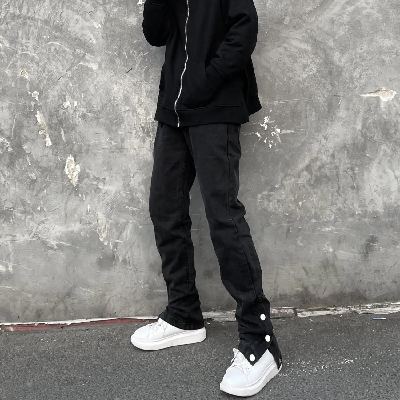 Majira Occidental High Street Side Button Jeans for Men's Summer Hip Hop Straight Loose and Versatile Jeans Vibe_voghion.com