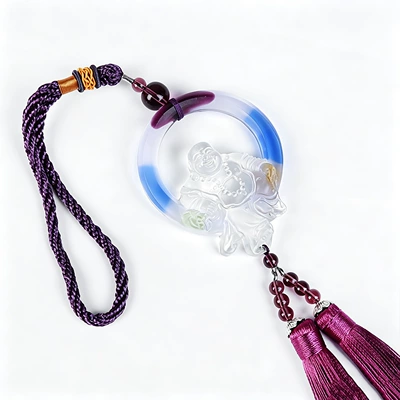 Crystal Crafts a generation of – Car hanging - liuli-circle-buddha-perilla