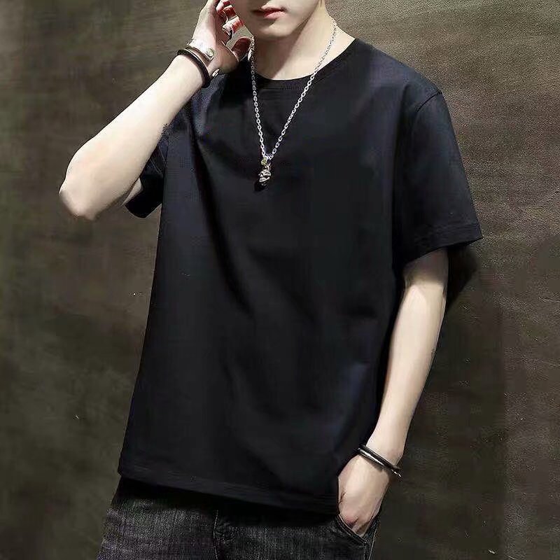 Verano ins celebridad en línea estilo coreano SLIM-Fit Camiseta de manga corta juventud carta impresa personalizada cuello redondo Camiseta casual base T