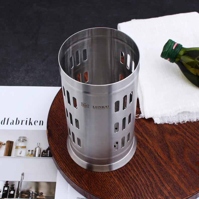 LUNKAI 18 / 10 palillos de acero inoxidable, recipiente de drenaje doméstico, palillos perforados, palillos de barril, palillos de barril