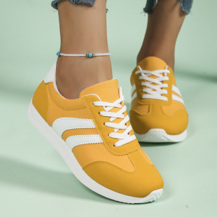 2025 Spring and Autum Export New Women's Shoes Women's Sneakers Student Shoes White Shoes Low-Top Round Toe Lace-Up Casual Shoes