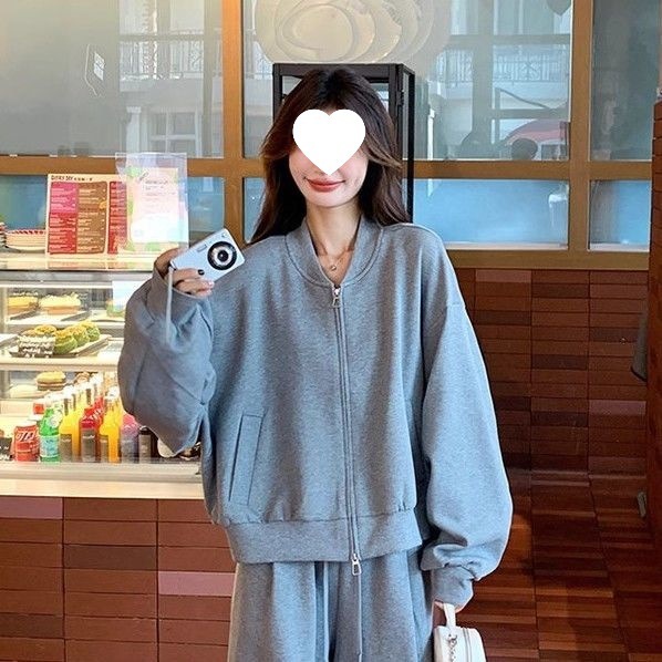 胖MM特大码300斤时尚百搭安哥拉红套装女秋季慵懒风运动服两件套2|undefined