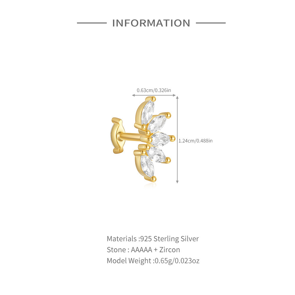 4g Weight Ear Studs Classification Ear Cartilage Rings & Studs Piercing Type 1 Piece Quantity Holiday, Daily, Party Occasion 925 Sterling Silver Material Devil's Eye, Star, Moon Pattern Women's Gender Elegant Style 1 Piece 925 Sterling Silver Devil's Eye Star Moon Ear Studs 2