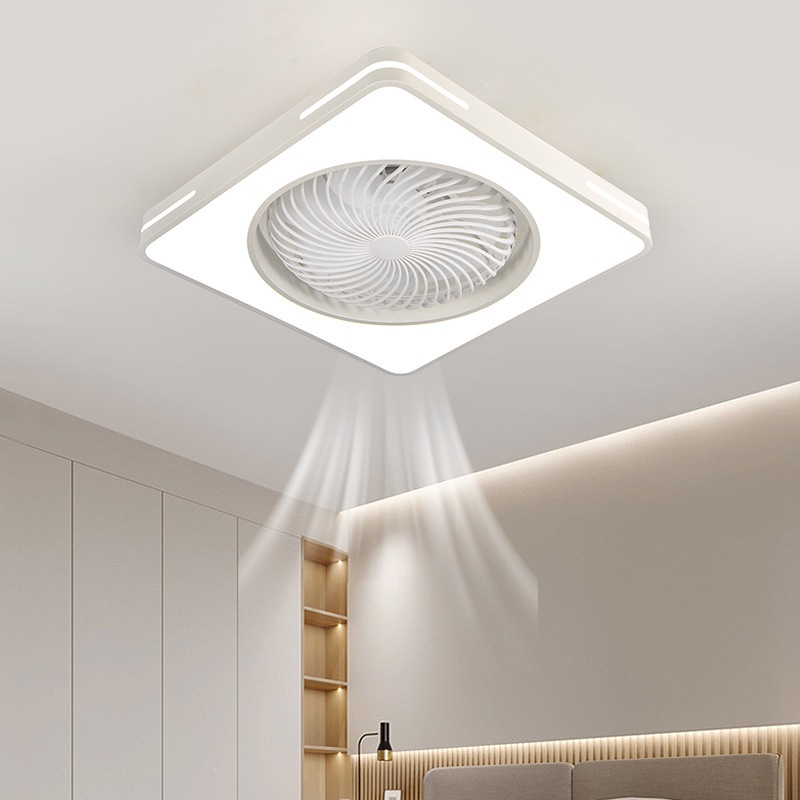 Lámpara de Ventilador de Techo de Plástico ABS, Oscilante, con Control Remoto, para Dormitorio y Estudio