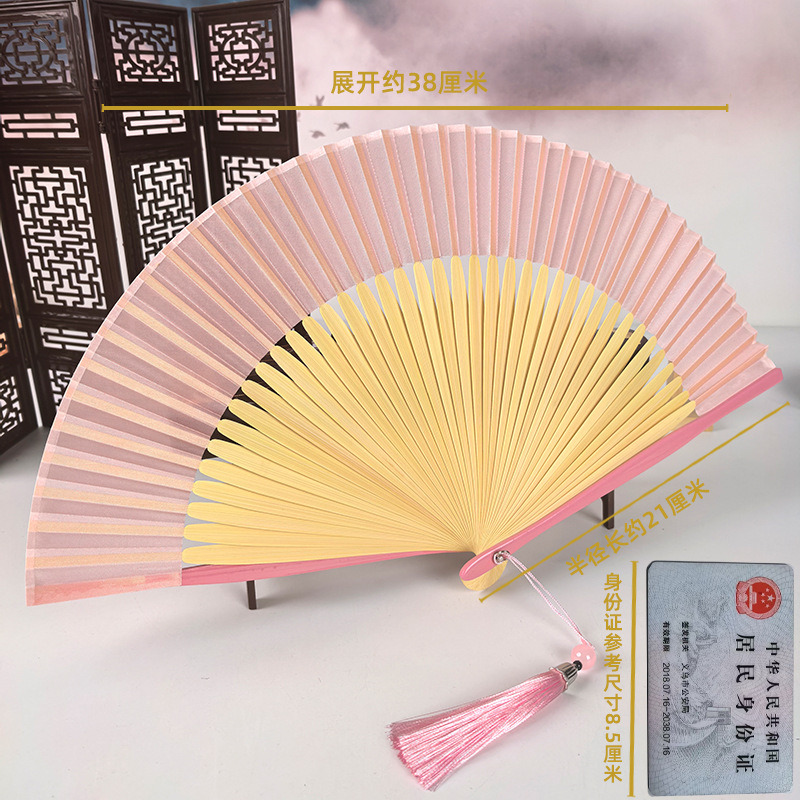 Ventilador antiguo ventilador plegable de verano chino chino cheongsam ventilador plegable de bambú artesanía ventilador pequeño ventilador de baile ventilador image 82
