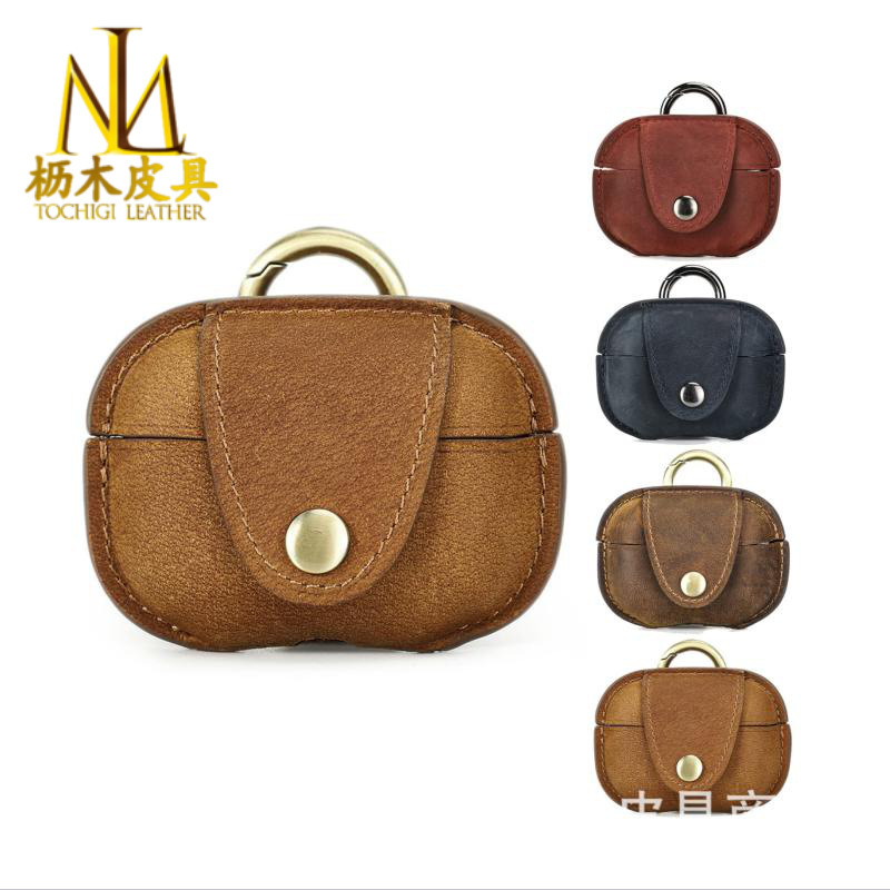 Applicable new Huawei FreeBuds Pro earphone case handmade Crazy Horse leather Bluetooth headset leather protective case