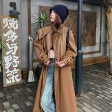 2025美拉德高端大牌pu皮衣外套女春秋新款休闲显瘦气质长款风衣潮