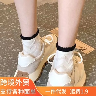 Japanese Style Bubble Mouth Socks for Women All Year Round jk Japanese Style Simple Pure Color Socks Low Cut Shallow Mouth Mid-calf Socks for Women Versatile
